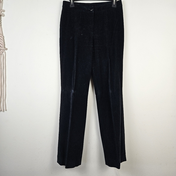 ESCADA Straight Leg Corduroy Pants Size US 6 Black Pockets - Picture 1 of 6